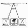 CLOTHES DRYING RACK 2 LAYER FOLDABLE STAINLESS STEEL, 1500X585MM