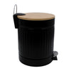 REGENT DUSTBIN STAINLESS STEEL BLACK WITH BAMBOO LID, 5L