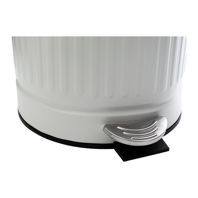 REGENT DUSTBIN STAINLESS STEEL WHITE WITH BAMBOO LID, 5L