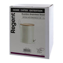 REGENT DUSTBIN STAINLESS STEEL WHITE WITH BAMBOO LID, 5L