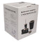 BATHROOM ASST. BLACK/WHITE 7PCE PLASTIC SET WITH BAMBOO LIDS , (205X205X250MM)