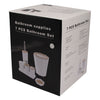 BATHROOM ASST. BLACK/WHITE 7PCE PLASTIC SET WITH BAMBOO LIDS , (205X205X250MM)