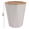 BATHROOM SET WHITE PLASTIC WITH BAMBOO LID 7PC