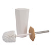 BATHROOM SET WHITE PLASTIC WITH BAMBOO LID 7PC