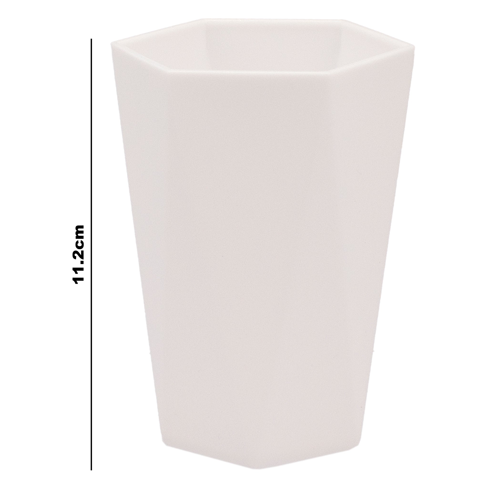 BATHROOM SET WHITE PLASTIC WITH BAMBOO LID 7PC