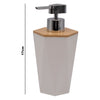 BATHROOM SET WHITE PLASTIC WITH BAMBOO LID 7PC