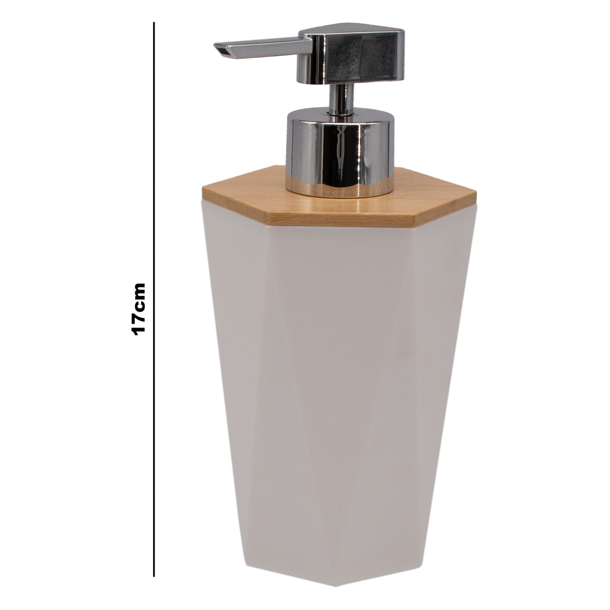 BATHROOM SET WHITE PLASTIC WITH BAMBOO LID 7PC