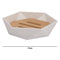 BATHROOM ASST. BLACK/WHITE 7PCE PLASTIC SET WITH BAMBOO LIDS , (205X205X250MM)