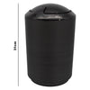 BATHROOM SET BLACK PLASTIC 6PC