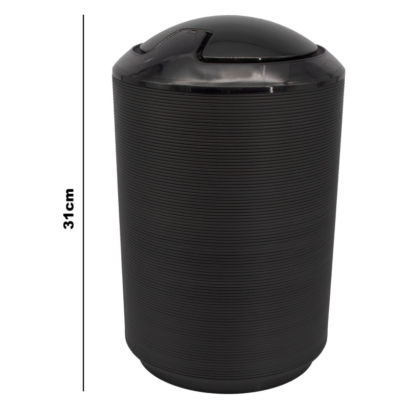BATHROOM ASST. BLACK/GREY 6PCE PLASTIC SET