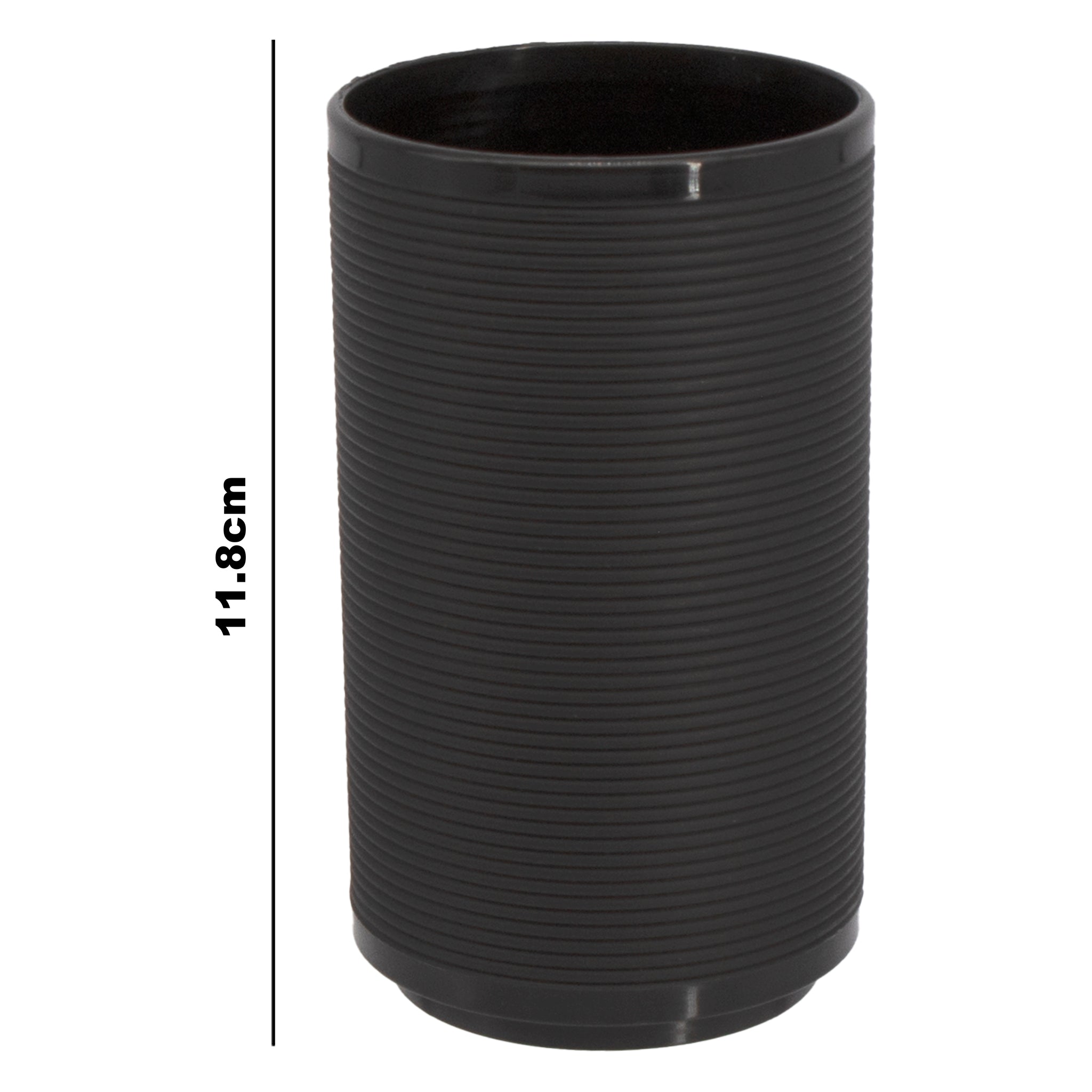 BATHROOM SET BLACK PLASTIC 6PC