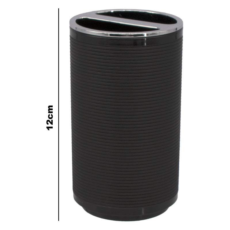 BATHROOM ASST. BLACK/GREY 6PCE PLASTIC SET