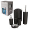 BATHROOM SET BLACK PLASTIC 6 PCE