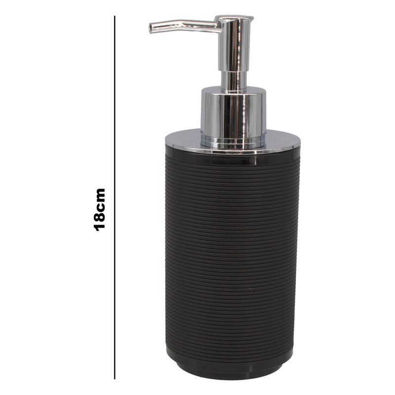 BATHROOM ASST. BLACK/GREY 6PCE PLASTIC SET