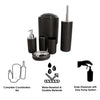 BATHROOM SET BLACK PLASTIC 6PC