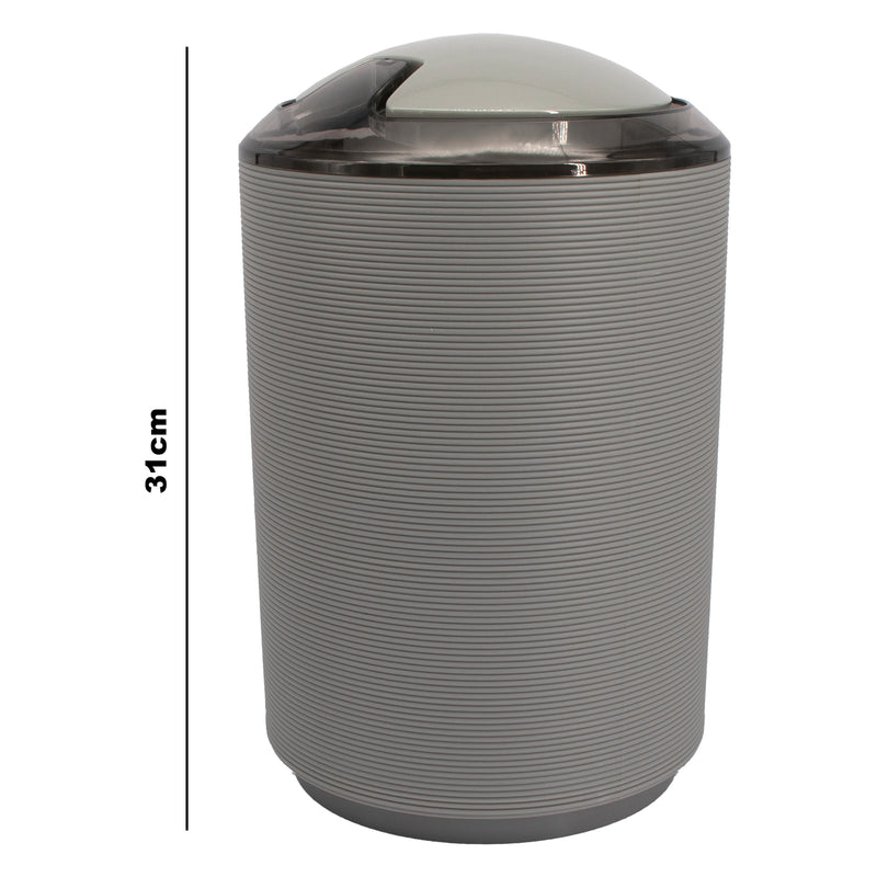 BATHROOM ASST. BLACK/GREY 6PCE PLASTIC SET