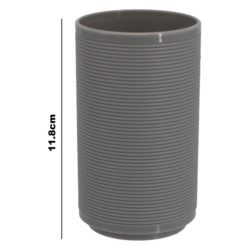 BATHROOM ASST. BLACK/GREY 6PCE PLASTIC SET