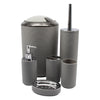 BATHROOM ASST. BLACK/GREY 6PCE PLASTIC SET