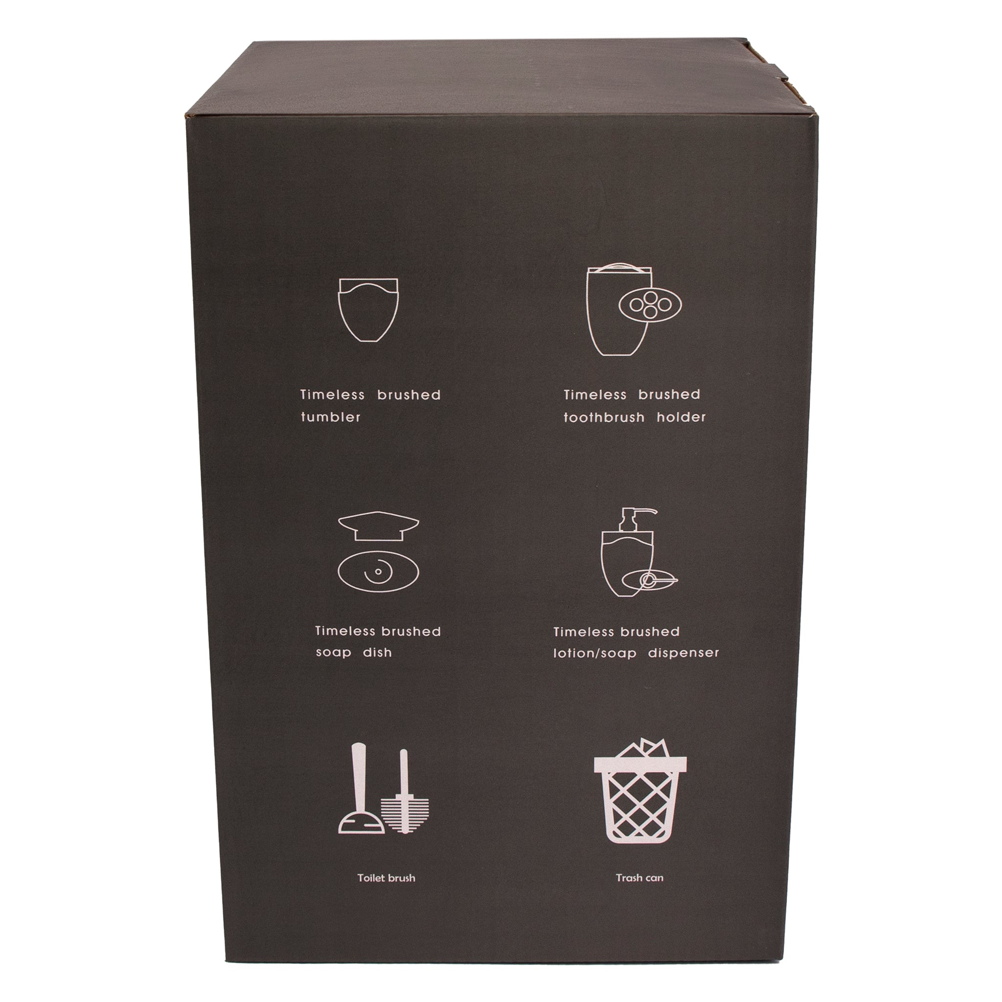BATHROOM SET BLACK PLASTIC 6PC