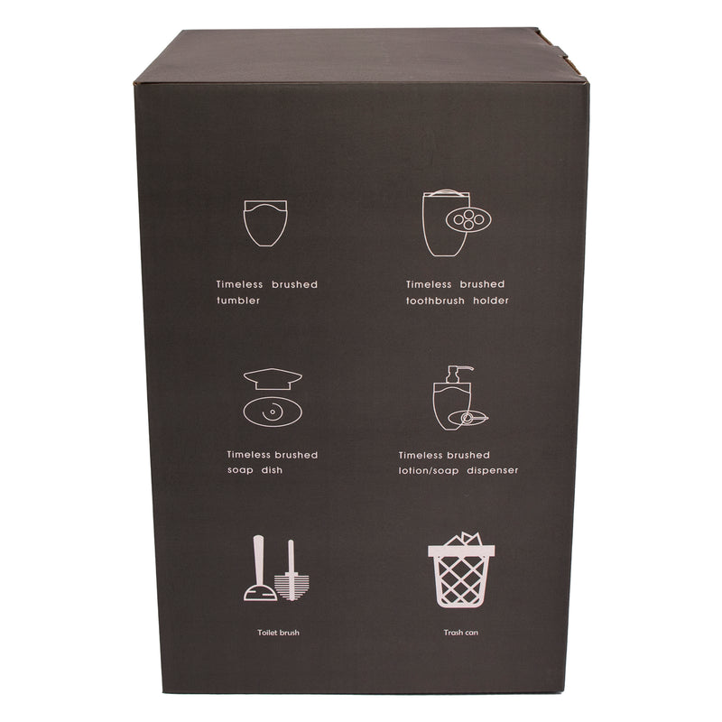 BATHROOM ASST. BLACK/GREY 6PCE PLASTIC SET