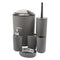 BATHROOM SET GREY PLASTIC, 6 PCE