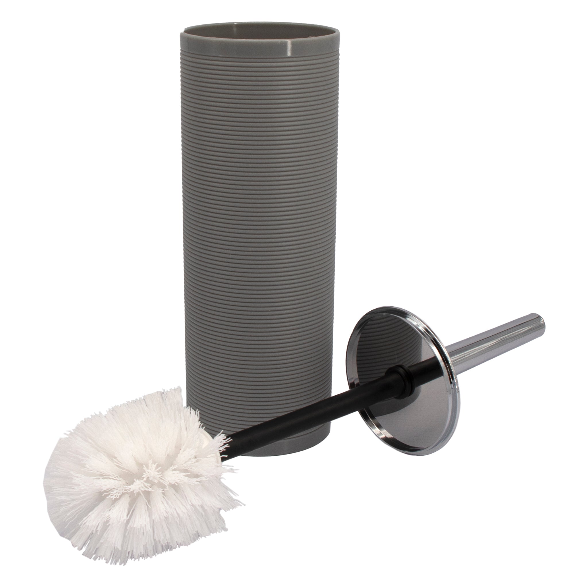 BATHROOM SET GREY PLASTIC, 6PC