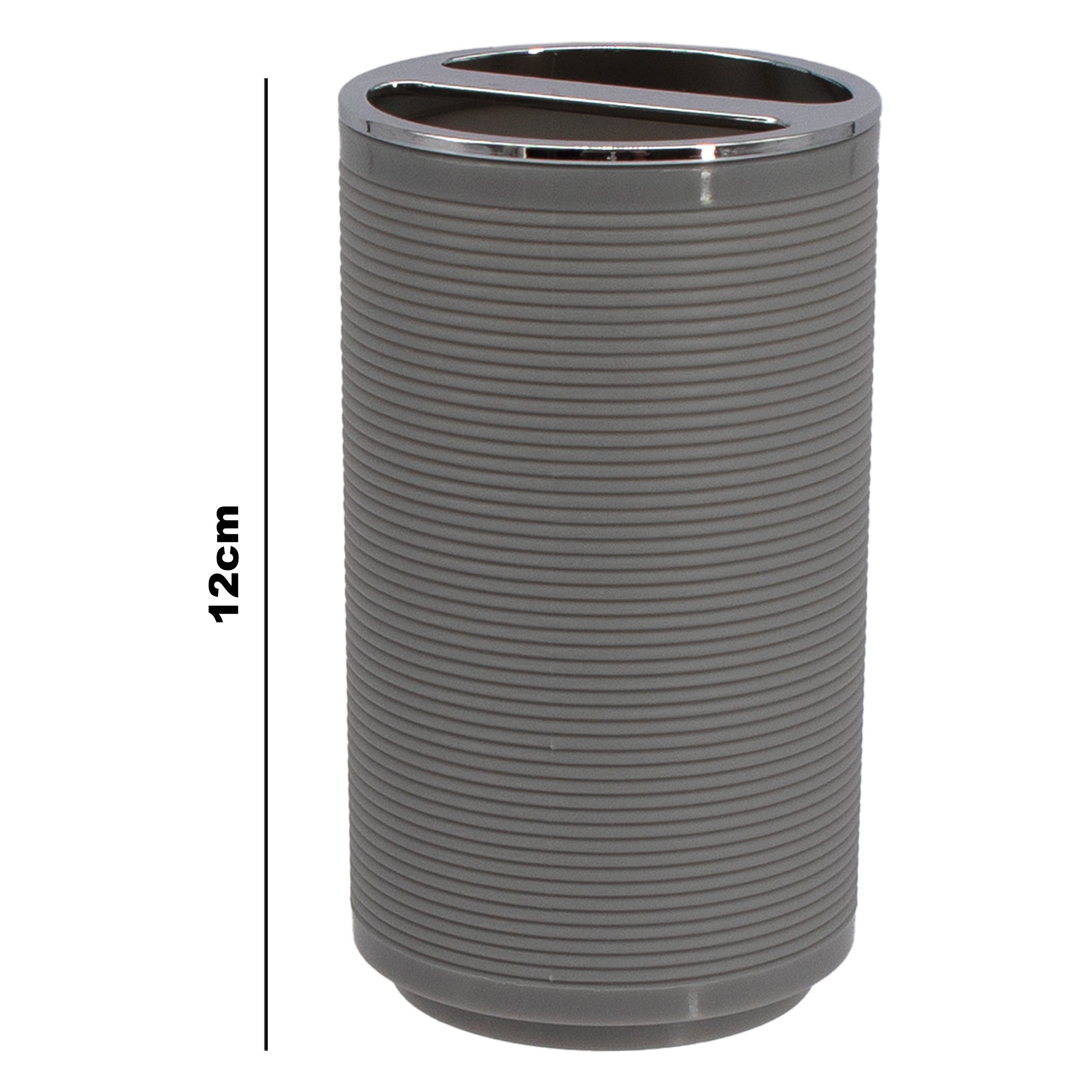 BATHROOM SET GREY PLASTIC, 6PC