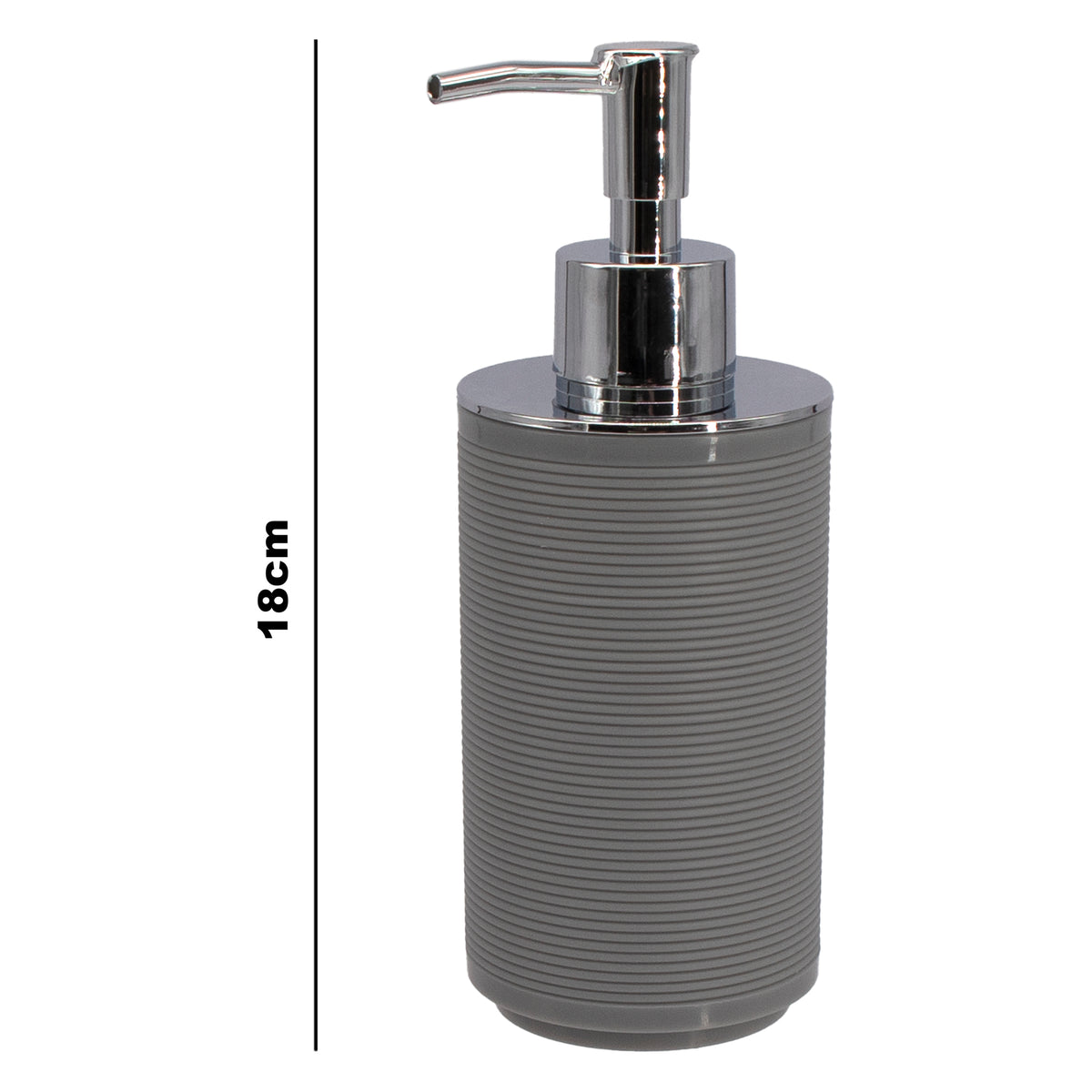 BATHROOM SET GREY PLASTIC, 6PC