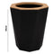 BATHROOM BLACK PLASTIC WITH BAMBOO LIDS 7PCS SET
