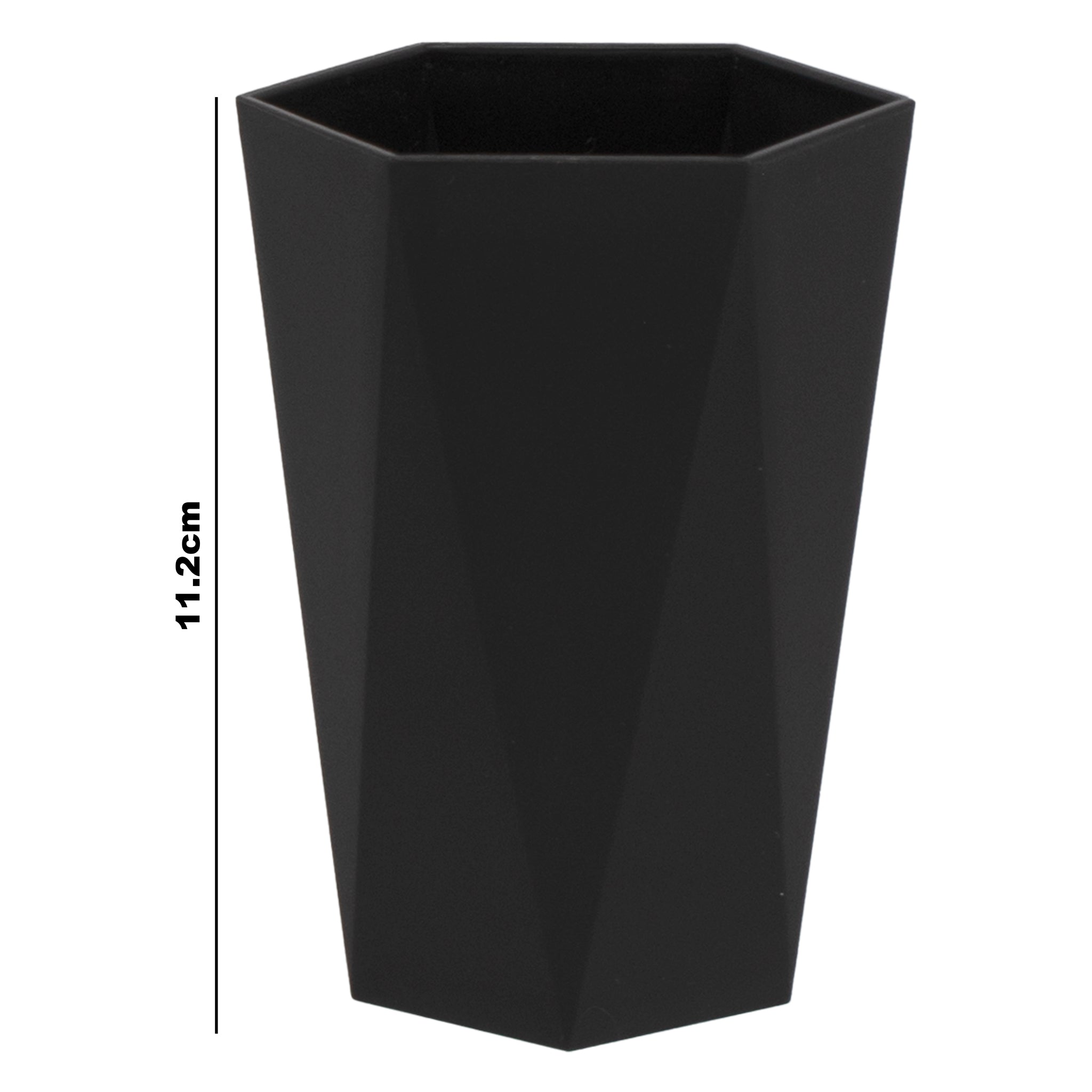 BATHROOM SET BLACK PLASTIC WITH BAMBOO LIDS 7PC