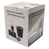 BATHROOM SET BLACK PLASTIC WITH BAMBOO LIDS 7PC
