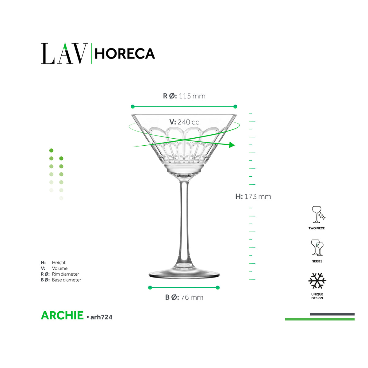 LAV HORECA ARCHIE MARTINI 240ML