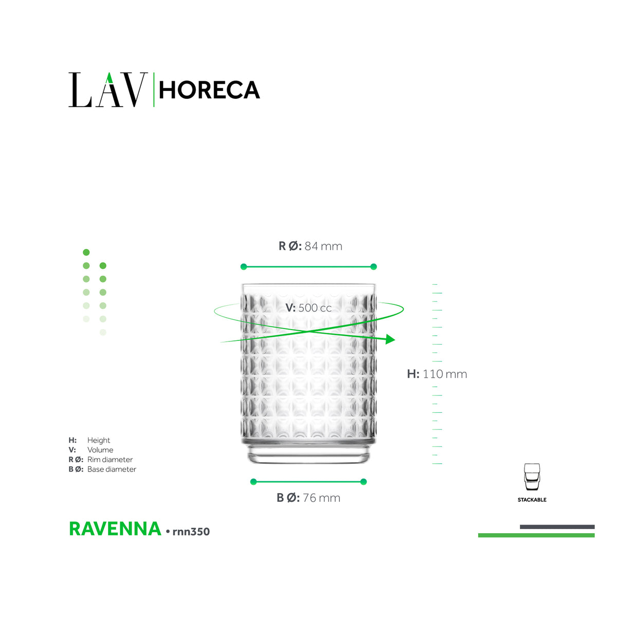 LAV HORECA RAVENNA LONG TUMBLER 500ML