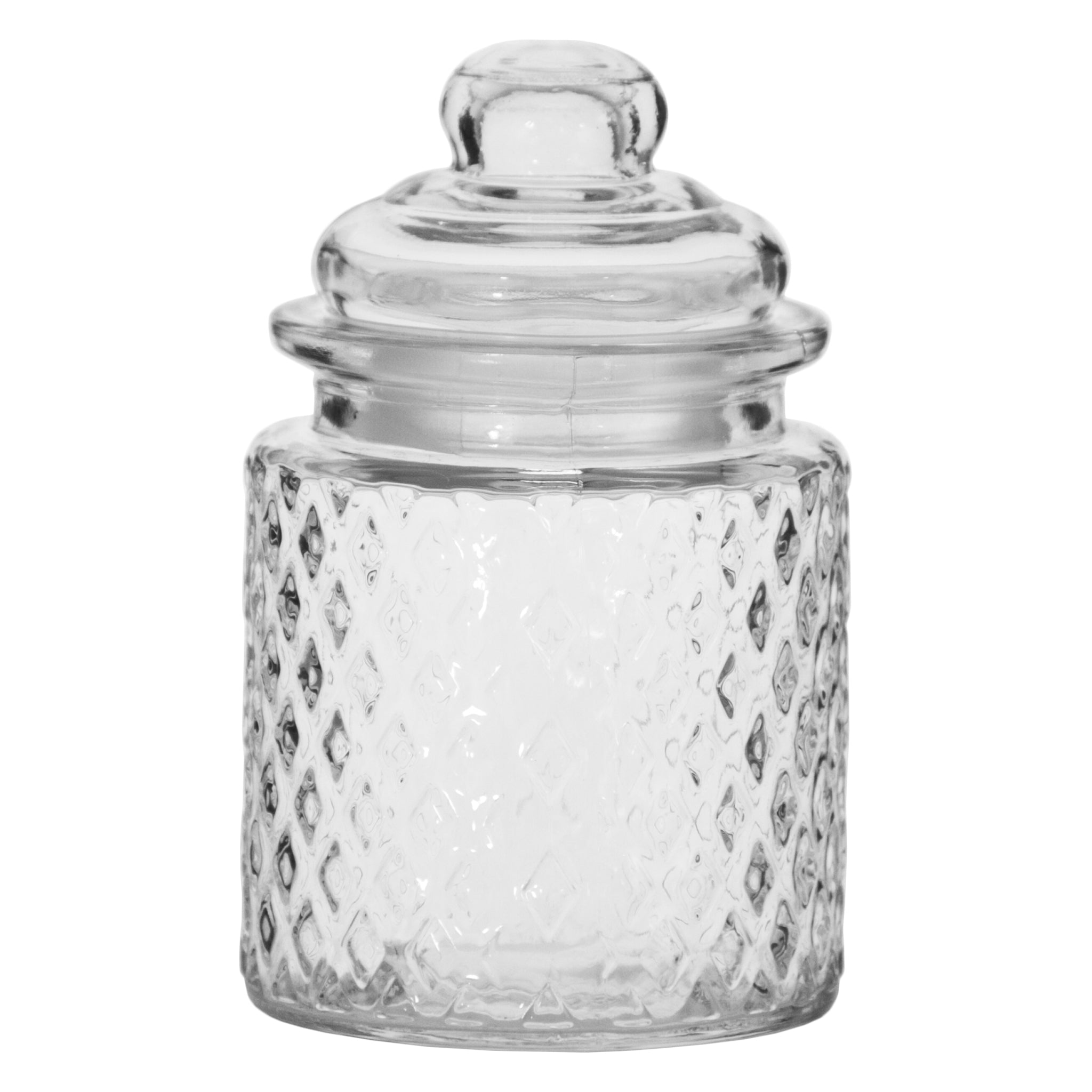 REGENT MINI GLASS CANISTERS ASSORTED DESIGNS 4PK, 300ML
