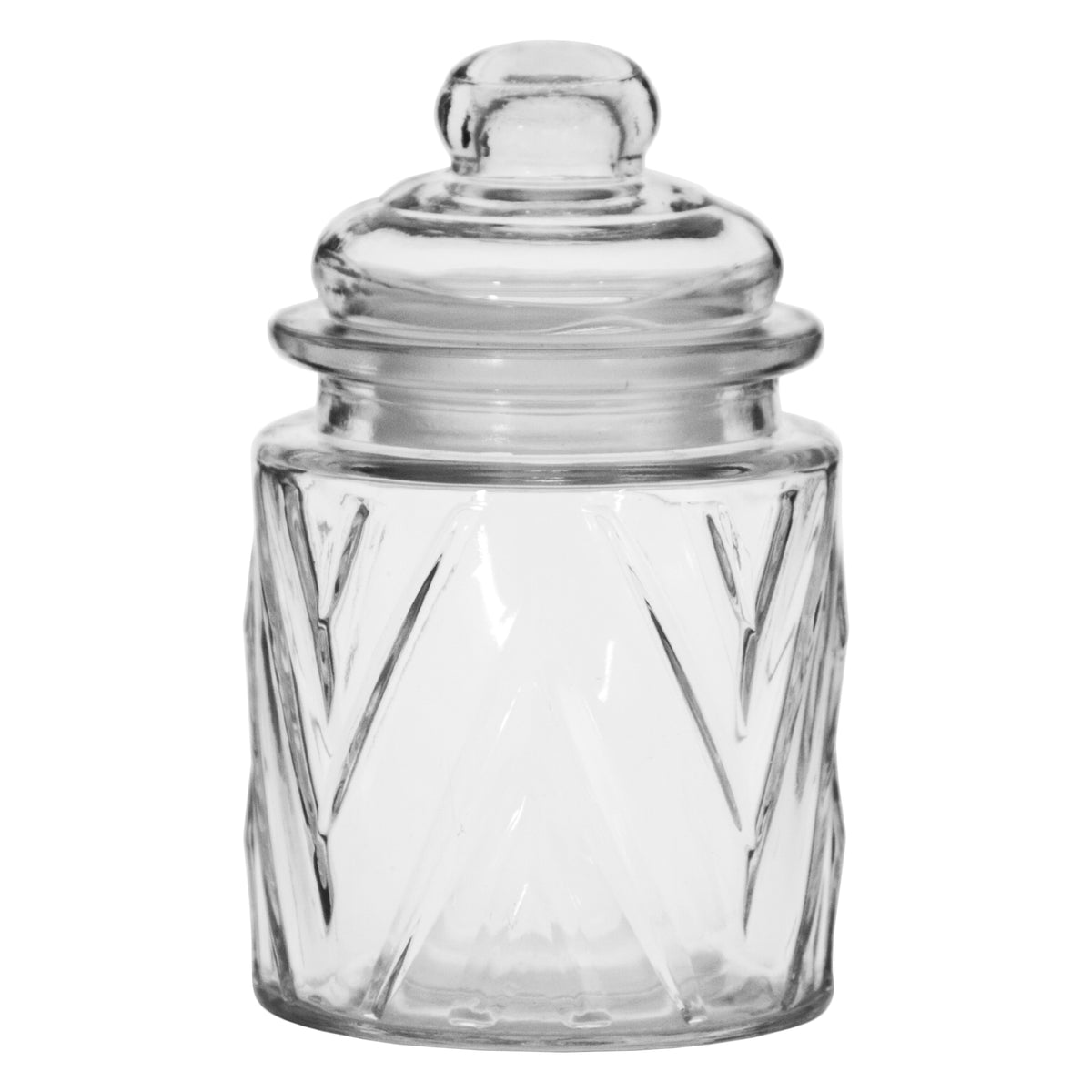 REGENT MINI GLASS CANISTERS ASSORTED DESIGNS 4PK, 300ML