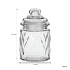REGENT MINI GLASS CANISTERS ASSORTED DESIGNS, 4 PIECE SET 300ML (130X75MM DIA)