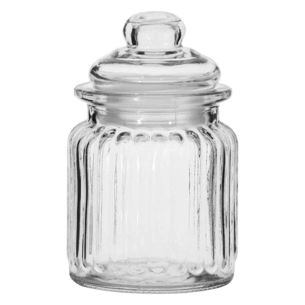 REGENT MINI GLASS CANISTERS ASSORTED DESIGNS 4PK, 300ML