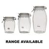 REGENT FACETED HERMETIC GLASS CANISTER WITH CLIP SEAL AND GLASS LID, 1.2L