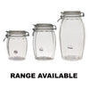 REGENT FACETED HERMETIC GLASS CANISTER WITH CLIP SEAL AND GLASS LID, 2.3LT