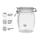 REGENT FACETED HERMETIC GLASS CANISTER WITH CLIP SEAL AND GLASS LID, 800ML