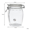 REGENT FACETED HERMETIC GLASS CANISTER WITH CLIP SEAL AND GLASS LID, 800ML