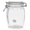 REGENT FACETED HERMETIC GLASS CANISTER WITH CLIP SEAL AND GLASS LID, 800ML