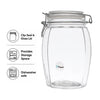 REGENT FACETED HERMETIC GLASS CANISTER WITH CLIP SEAL AND GLASS LID, 1.2L