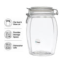 REGENT FACETED HERMETIC GLASS CANISTER WITH CLIP SEAL AND GLASS LID, 1.2L