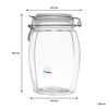 REGENT FACETED HERMETIC GLASS CANISTER WITH CLIP SEAL AND GLASS LID, 1.2L