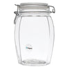REGENT FACETED HERMETIC GLASS CANISTER WITH CLIP SEAL AND GLASS LID, 1.2L