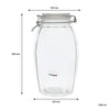 REGENT FACETED HERMETIC GLASS CANISTER WITH CLIP SEAL AND GLASS LID, 2.3L