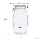 REGENT FACETED HERMETIC GLASS CANISTER WITH CLIP SEAL AND GLASS LID, 2.3LT