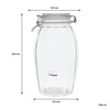 REGENT FACETED HERMETIC GLASS CANISTER WITH CLIP SEAL AND GLASS LID, 2.3LT