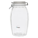 REGENT FACETED HERMETIC GLASS CANISTER WITH CLIP SEAL AND GLASS LID, 2.3LT